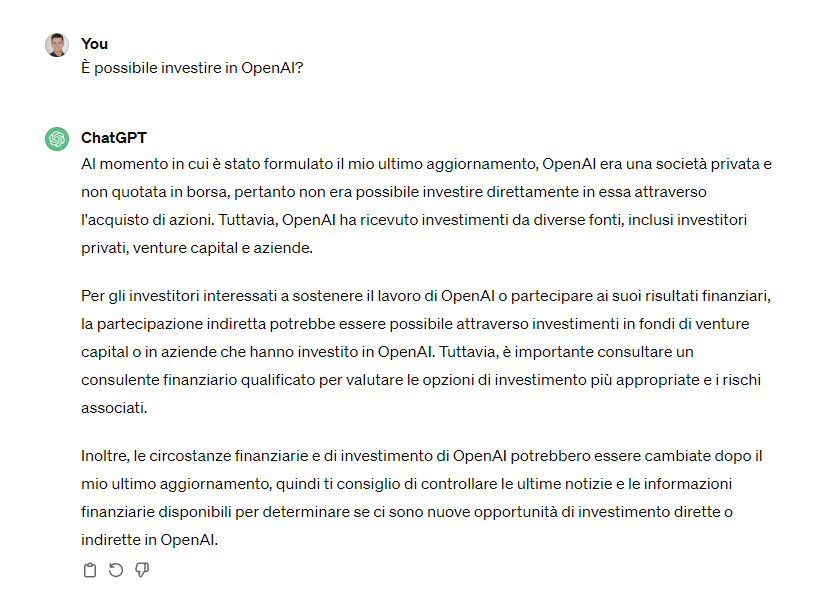 È possibile investire in ChatGPT di OpenAI dall'Italia? 2025