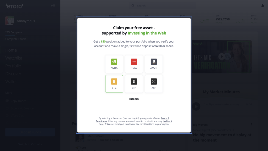 eToro UAE bonus