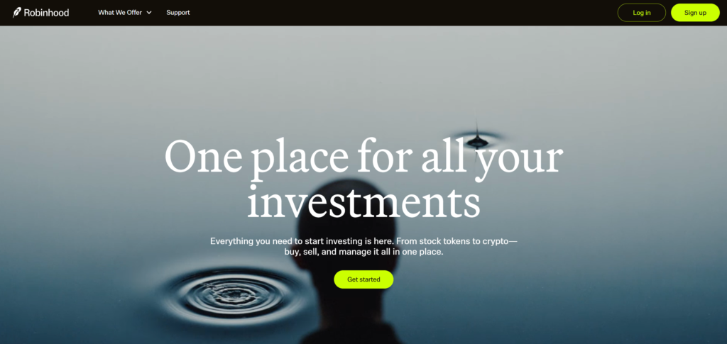 Robinhood Europe homepage