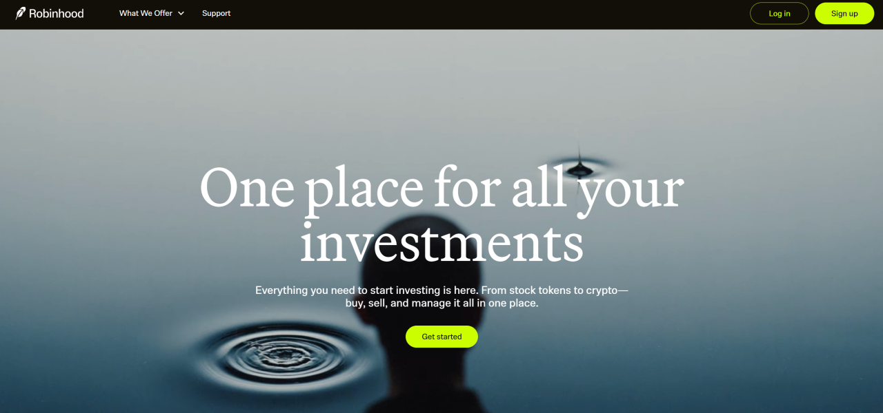 Robinhood Europe homepage